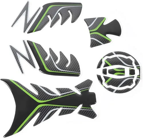 Vista 8 de Calcomanía para motocicleta, aceite 3D Pad Protector Trim Fish Bone Decal Fit para Ninja