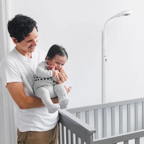 Vista 2 de Didalo Soporte de suelo para monitor de bebé Nanit Pro, soporte giratorio de cuello de cisne con altura ajustable y base estable, sin herramientas