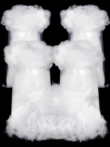 Vista 9 de Riakrum Decoración de nieve falsa de fibra artificial de algodón para nieve, decoración interior esponjosa para decoración de invierno de Navidad