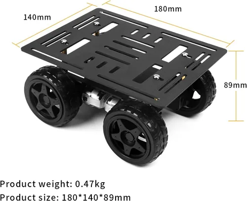 Vista 6 de LewanSoul Kit de chasis inteligente 4WD con chasis de aleación de aluminio, motor TT, ruedas de 2.598 in, plataforma móvil robótica