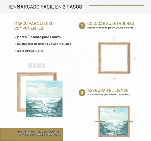 Vista 53 de MCS - Marco flotante de lona, 12 x 16, negro y dorado, paquete de 1