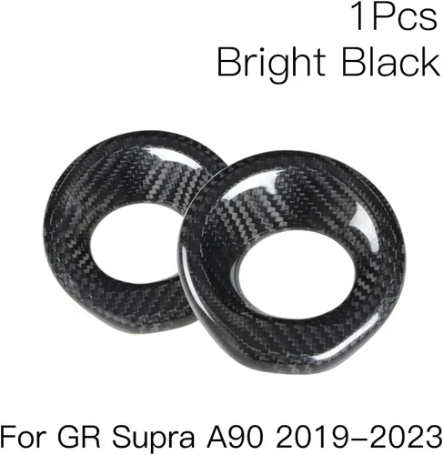 Vista 9 de JSWAN Fibra de carbono 2 unids puerta audio anillo decoración adhesivo para Supra A90 A91 GR MK5 cuerno círculo decoración cubierta puerta panel