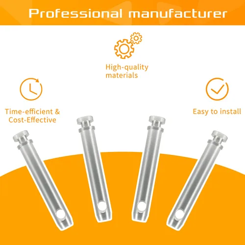 Vista 5 de Paquete de 4 pasadores de enganche para tractores S07070200 Cat 1 Top Link Pin de 3/4 pulgadas de diámetro, 5-1/2, pasador de enganche superior