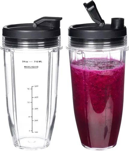 Vaso licuador de repuesto de 24 onzas para Ninja BN401 BN751 BN801 BN800 BL450 BL456 BL480 Foodi SS401 SS101 TWISTi SS151 SS351 Vasos Nutri Ninja