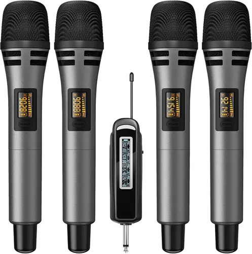 Vista 12 de TONOR Micrófonos Inalámbricos, Sistema de Micrófono UHF Dual para Karaoke, Microfonos Inalámbricos con Receptor Recargable, Micrófono Dinámico