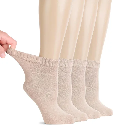 Vista 12 de Hugh Ugoli - Calcetines diabéticos para mujer de Rayón derivado de bambú, suaves, de tobillo, delgados, anchos, sueltos, parte superior sin uniones