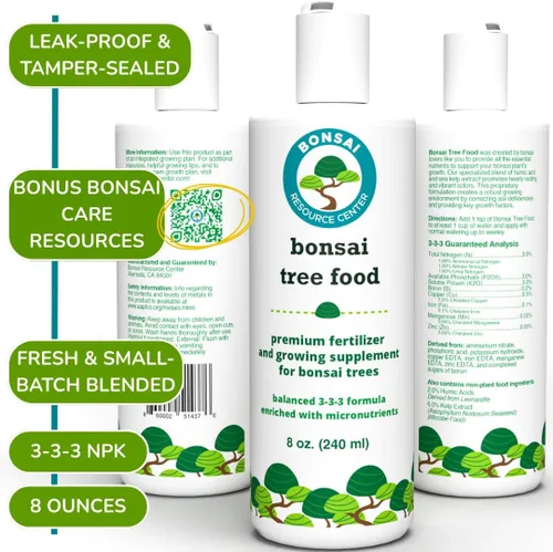Vista 9 de Bonsai Tree Food Premium, Gentle Liquid Fertilizer for Healthy Growth, Strong Stems and Beautiful Blooms 3-3-3 Balanced NPK Concentrate Made