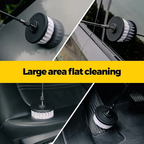 Vista 2 de Holikme Juego de 5 cepillos de taladro con extensión para detalles de coche Blanco
