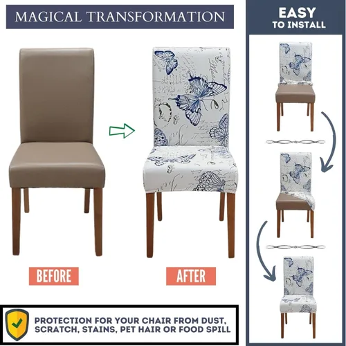 Vista 76 de SPRINGRICO Juego de 4 fundas para sillas de comedor, fundas elásticas para sillas de comedor, de elastano lavables, fundas para sillas Parsons