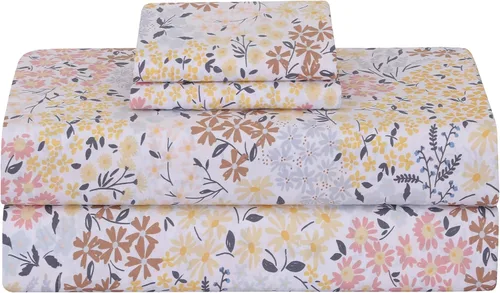 Vista 28 de Feather & Stitch - Juego de sábanas de 100 % algodón más suaves, ropa de cama de tejido percal de 300 hilos, bolsillo profundo de 16 pulgadas