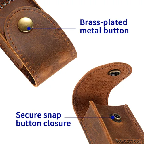 Vista 3 de ROCKTOL Funda multiherramienta, funda de cuero con cierre de presión premium para cinturón, funda de cuchillo multiherramienta de 4.2" para EDC