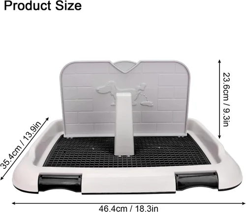 Vista 3 de Bandeja para orinal para perros para interiores, bandeja para perros caniches en miniatura, bandeja antideslizante de plástico para orinal para Azul