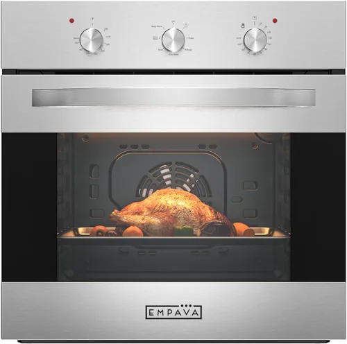 Vista 8 de Empava Horno eléctrico de pared individual de 24 pulgadas, 2.5 pies cúbicos. Horno de pared integrado de acero inoxidable con funciones básicas