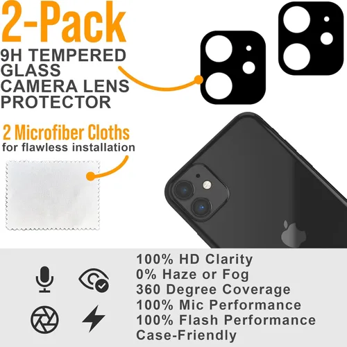 Vista 5 de Scooch Protector de pantalla 5 en 1 para iPhone 11 (paquete de 3) con protector de lente de cámara (paquete de 2) vidrio templado 9H de alta