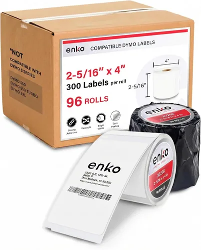 Vista 9 de enKo 30256 12 rollos 3600 etiquetas de dirección y envío