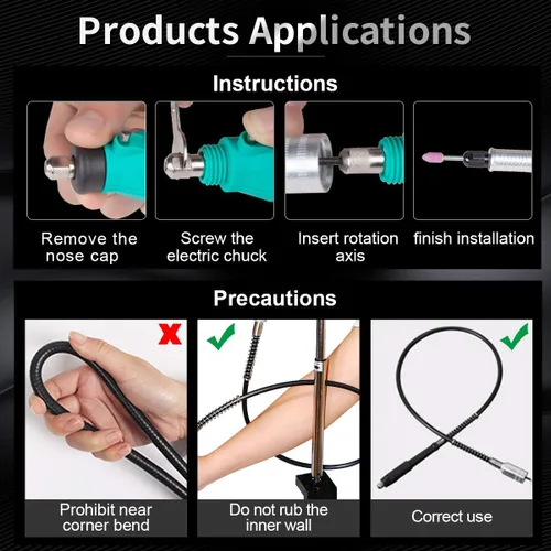 Vista 6 de KATUR Herramienta rotativa de sujeción de suspensión de soporte de abrazadera Trabajo con herramientas rotativas 360 grados eje flexible