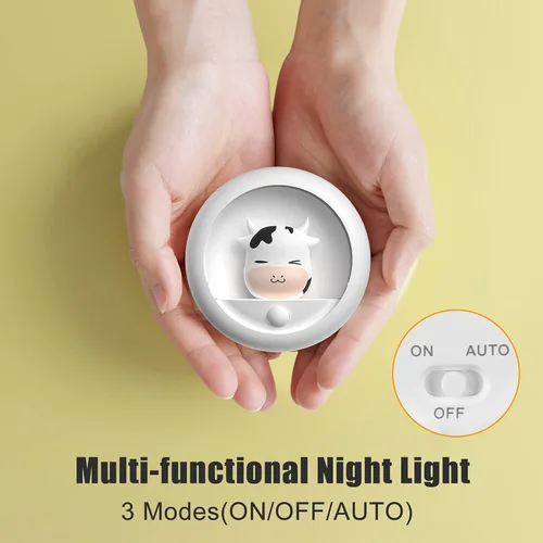 Vista 2 de AIMILAR Luz nocturna, luz recargable con sensor de movimiento con brillo ajustable y 3 opciones de montaje, luces nocturnas ideales para niños