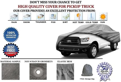 Vista 2 de Cubierta de camión de 3 capas para todo tipo de clima, compatible con Dodge Ram 3500 Quad CAB DUALLY Pickup Modelo años 1997-2006 Protección