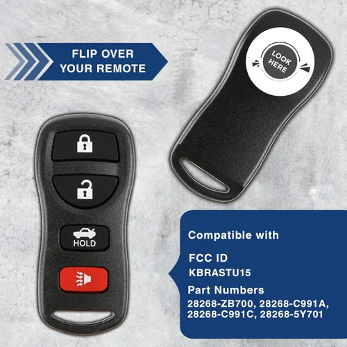Vista 4 de KeylessOption Llavero para 2002 2003 2004 2005 2006 2007 2008 2009 2010 2011 2012 2013 2014 2015 2016 2017 Nissan Altima Maxima Sentra Infiniti