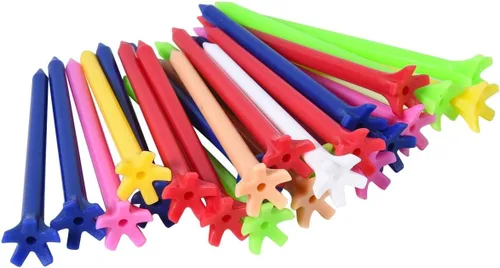 Vista 7 de KISEER Paquete de 100 camisetas de golf de plástico profesionales duraderas de 2 3/4 pulgadas a granel (colores aleatorios)