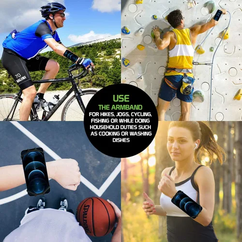 Vista 8 de Cellet Brazalete deportivo ajustable para fitness, funda resistente al agua, compatible con Apple iPhones, Samsung Galaxy, Google Pixel Smartphones