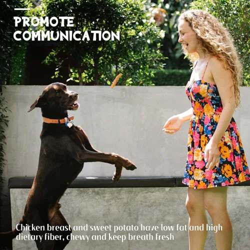 Vista 8 de ASMPET Golosinas masticables para perros, tiras de batata envueltas en pollo, aperitivos para perros sin gluten y granos para recompensas