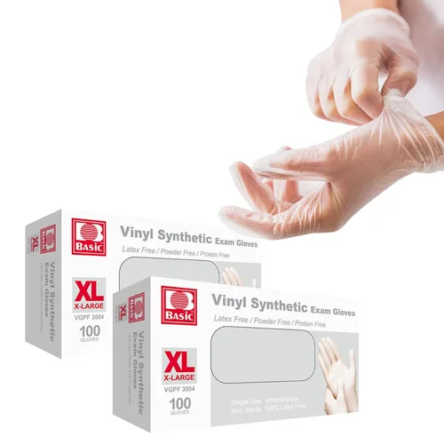 Vista 9 de Jointown Basic Medical - Guantes de examen de vinilo transparente, sin látex y sin polvo, VGPF-3001 (caja de 1000), talla S