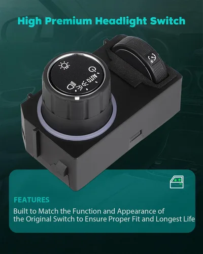 Vista 6 de SCITOO Interruptor de atenuación de faros delanteros 23187807 84154111 para Chevrolet Silverado 15002015-2017 para Chevrolet Suburban2015-2017
