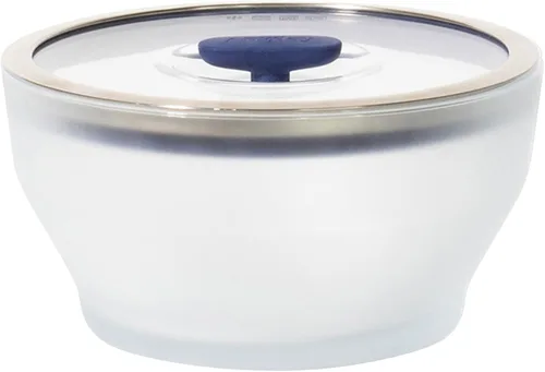 Vista 12 de Recipiente de almacenamiento de alimentos de vidrio Anyday de 8 tazas con tapa de vidrio, plato hondo redondo Preparación de comidas sin plástico