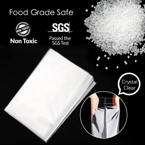 Vista 7 de 50 bolsas de celofán transparente de 8 x 12 pulgadas, bolsas de celofán de plástico transparente con 6 lazos de colores surtidos para envolver