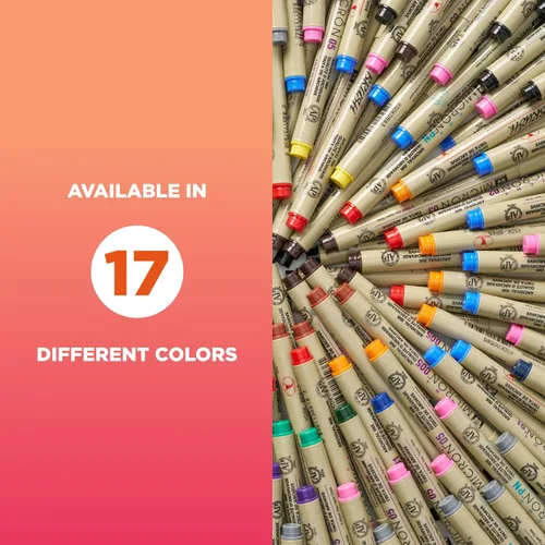 Vista 6 de SAKURA 50075 Pigma Micron 05 (16 piezas, los colores pueden variar) Juego de bolígrafos de tinta de la colección Cube