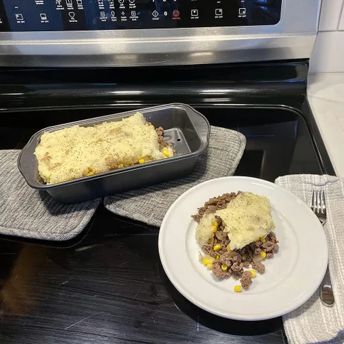 Vista 4 de Evelots Pan de carne que drena grasa, antiadherente, para cocinar, hornear, más sabor, juego de 2 piezas