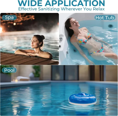Vista 6 de Tabletas de 1 pulgada de bromo para spas, bañeras de hidromasaje o piscinas cubiertas, pastillas de bromación desinfectante, alternativa al cloro