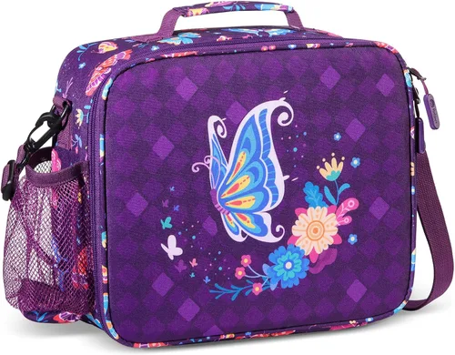 Vista 16 de rockpapa Lonchera infantil para niños con correa, impermeable, resistente a las manchas y al aceite, bolsa de almuerzo aislada, bolsa de almuerzo