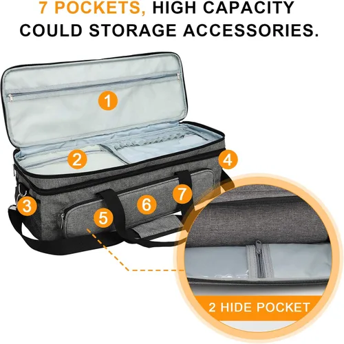 Vista 5 de Cricut Explore Air 1 2 3 - Funda de transporte Luxiv de doble capa para Cricut Maker 1 2 3