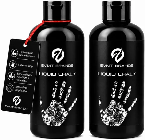 Vista 15 de EVMT Brands Liquid Chalk, Mess Free Gym Chalk for Weightlifting, Gymnastics, Rock Climbing, Dancing. Sweat Resistant and Long Lasting for Stronger