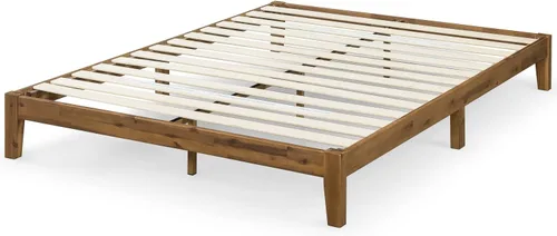 Vista 7 de Zinus Lucinda Marco de cama de plataforma de madera, no necesita somier, base de madera maciza con soporte de listones de madera, fácil montaje