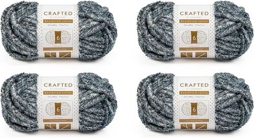 Vista 13 de Crafted By Catherine Luxe Velvet - Ovillo de hilo sólido de terciopelo, paquete de 2 unidades (10.5 onzas, 98 yardas cada madeja), color negro