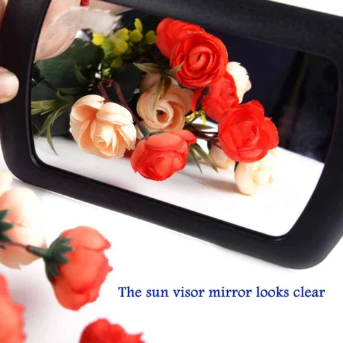 Vista 6 de Espejo para visera parasol con clip, de tocador, insumos automotrices, 4.3 pulgadas x 2.7 pulgadas, 1 unidad, negro