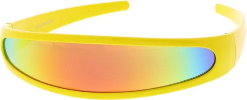 Vista 3 de zeroUV - Gafas de sol con visera de lente espejada de color cíclope estrecho futurista