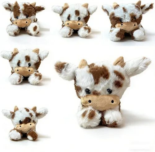 Vista 25 de YUKOUQIAN Juguete de peluche de vaca de vaca de 11.8 pulgadas para niñas y niños (soporte vaca marrón1)