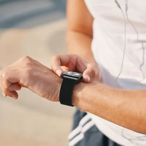 Vista 3 de Silicone Braided Solo Loop Compatible with Apple Watch Band 38mm 40mm 41mm 42mm 44mm 45mm 46mm 49mm, Stretchy Elastic Sport Strap Compatible for