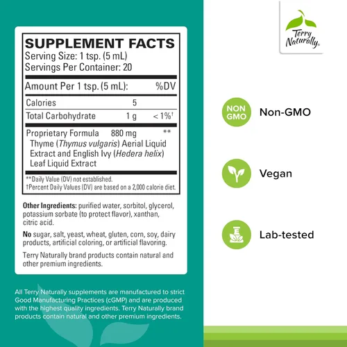 Vista 2 de Terry Naturally Bronchial Clear - Jarabe de 3.4 onzas líquidas - Apoya la función pulmonar saludable y respiratoria superior - Fórmula