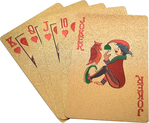 Vista 3 de Las Vegas Baraja de naipes de plástico de alto rodillo dorado