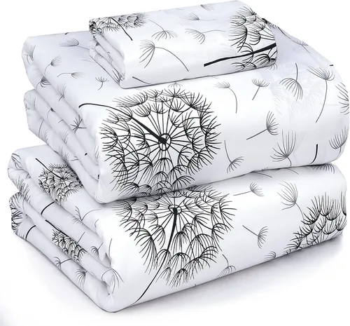 Vista 82 de RUVANTI Sábanas 100% algodón percal tamaño Queen, diseño floral refrescante y transpirable, duraderas, con una sensación nítida, suave y cómoda