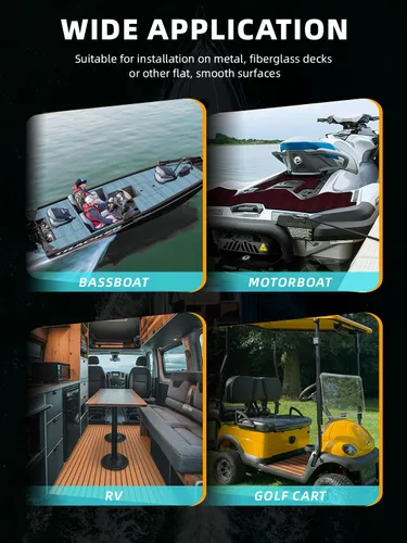 Vista 7 de FOCEAN Piso de lancha de espuma de etilvinilacetato para cubierta de lancha, alfombra marina antideslizante autoadhesiva para lancha motora, kayak