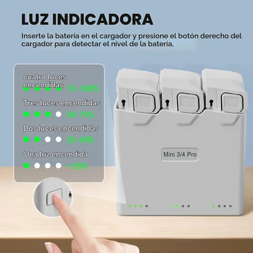 Vista 2 de Batería de vuelo inteligente Plus (paquete de 2) con concentrador de carga bidireccional para DJI Mini 4 Pro/Mini3/Mini 3 Pro, 3850 mAh 47 minutos