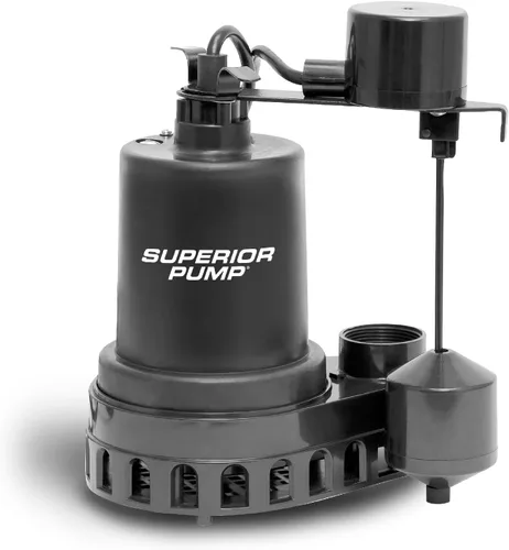 Superior Pump 92372 Bomba de sumidero de termoplástico con interruptor vertical de flotador, 92572, 100.00 volts
