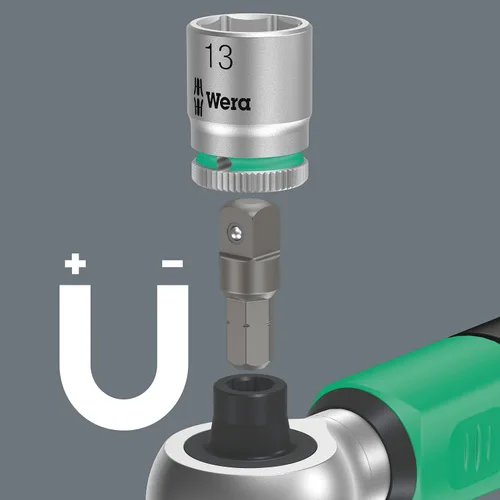 Vista 8 de Wera 05075832001 Safe-Torque A 2 Juego 1, Juego de llaves dinamométricas, 14" hexagonal, 2-12 Nm, 23 piezas, negro verde