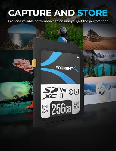 Vista 2 de SABRENT Rocket v90 - Tarjeta de memoria SD UHS-II de 256 GB R280MB/s W250MB/s (SD-TL90-256GB)